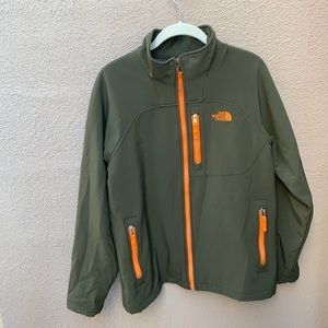 The North Face Green Orange Jacket Boys XL 18-20 Long Sleeve Zipper Front Used